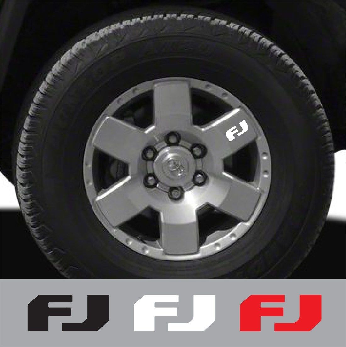FJ Logo Rad Vollständiges Kit Vinyl-Aufkleber für Toyota FJ Cruiser