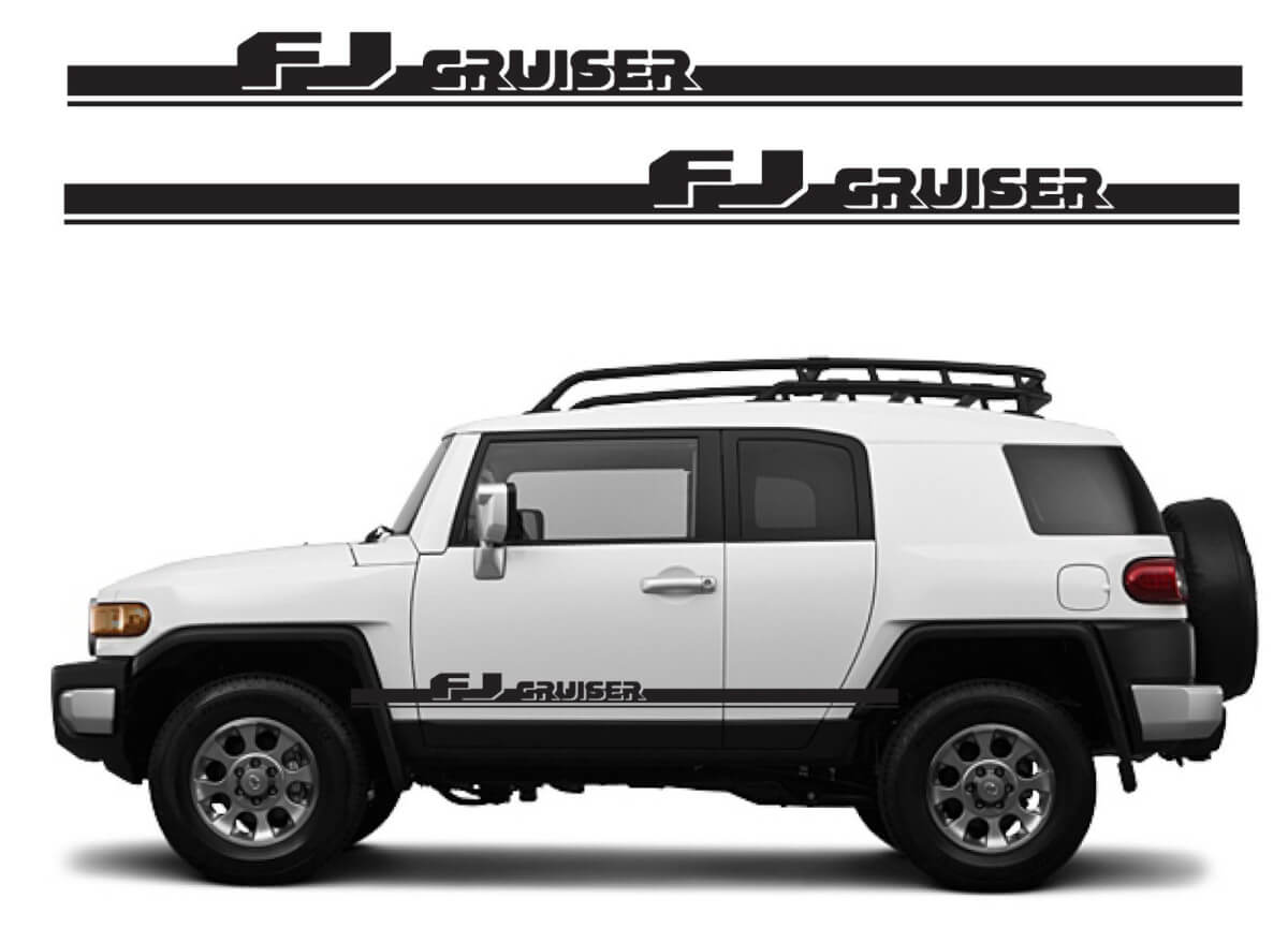 Markierte Seitenstreifen Vinyl-Aufkleber-Set für Toyota FJ Cruiser