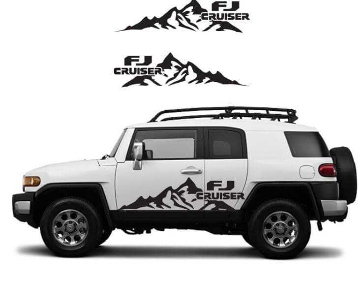 Großes Bergtür-Vinyl-Aufkleber-Set für Toyota FJ Cruiser