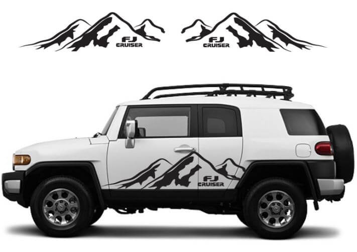 Bergketten-Tür Vinyl-Aufkleberset für Toyota FJ Cruiser