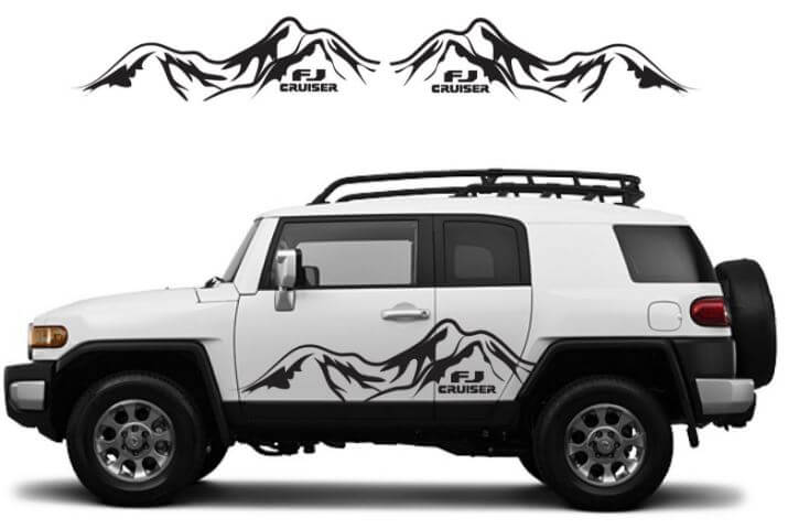 Bergketten-Seitentür-Aufkleberset für Toyota FJ Cruiser
