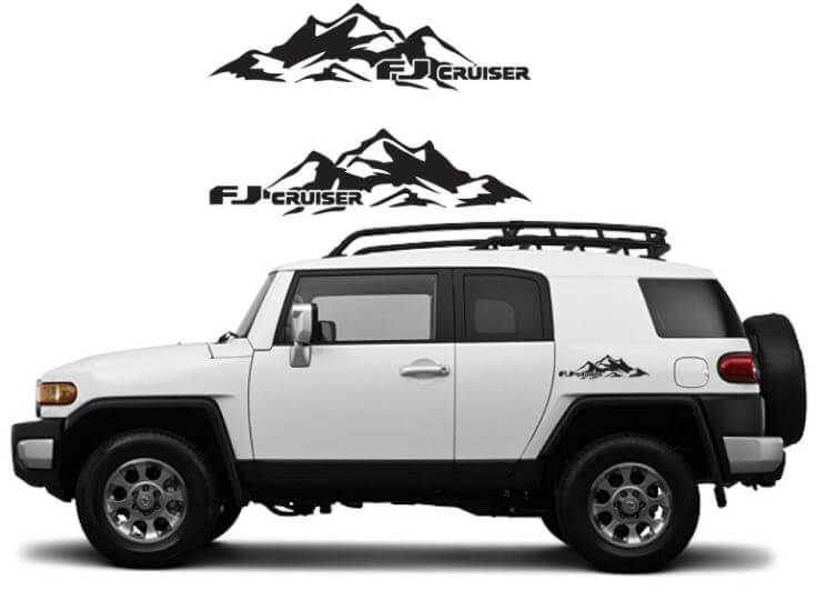 Mountain Range Seitlicher Vinyl-Aufklebersatz für Toyota FJ Cruiser