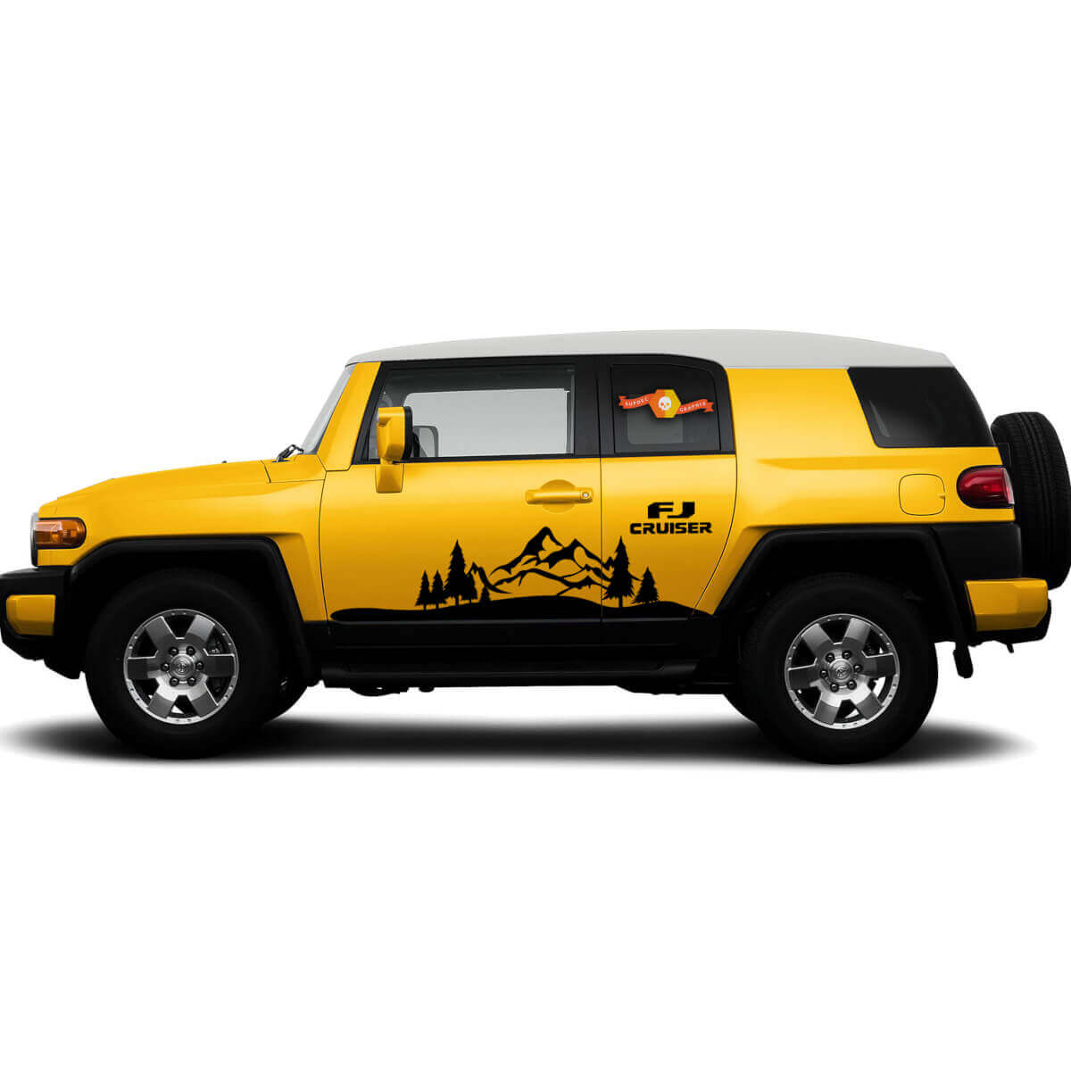 Mountain- & Bäume-Türseiten-Vinyl-Aufkleber-Kit für Toyota FJ Cruiser