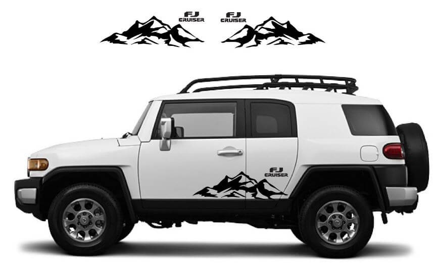 Bergkette Türseiten-Vinylaufkleber-Set für Toyota FJ Cruiser
