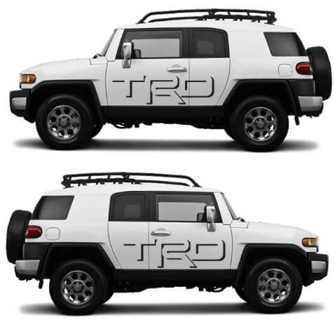 TRD-Style Shadow Seiten-Tür Vinyl-Aufkleber-Set für Toyota FJ Cruiser