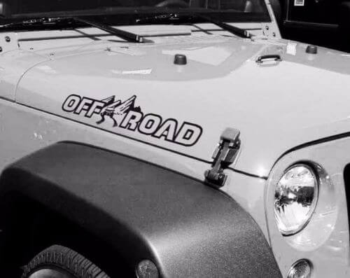 Paar Off Road Motorhaube Vinyl Aufkleber Aufkleber für Jeep WRANGLER RUBICON SAHARA JK TJ YJ JL Gladiator