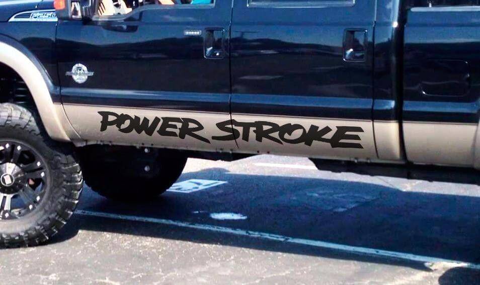 Paar Power Stroke Door Banner Vinyl-Aufkleber (passt zu: FORD Superduty Truck)