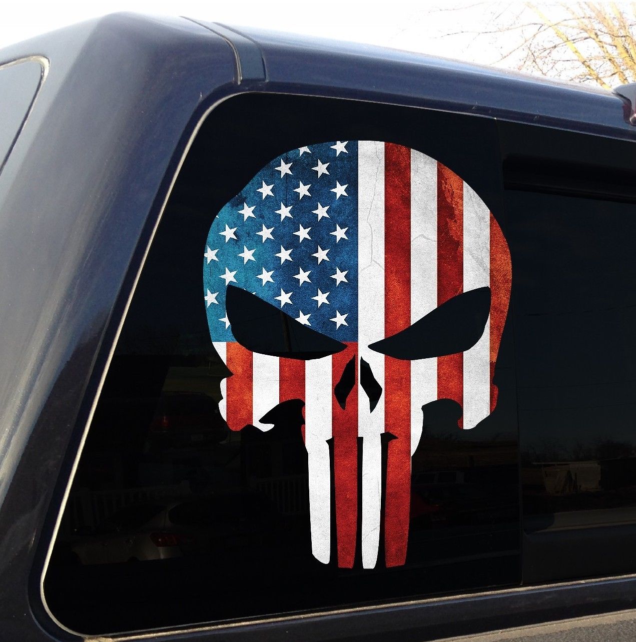Punisher-Schädel-amerikanische Flaggen-Militär-Aufkleber-Aufkleber-Grafik
