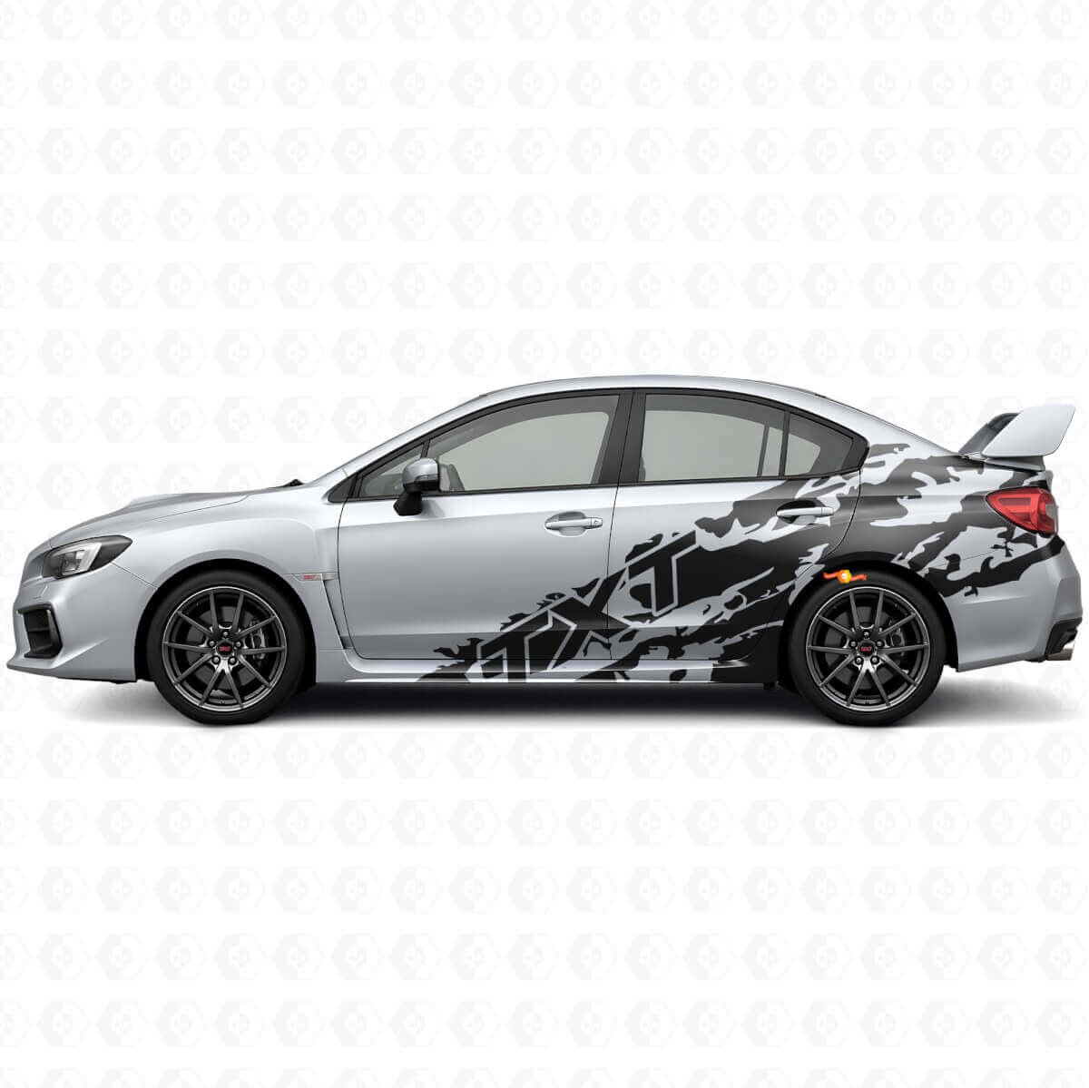 Schmutzspritz- & benutzerdefiniertes Text-Seiten-Vinyl-Aufkleber-Kit für Subaru Impreza STI WRX 2002-07