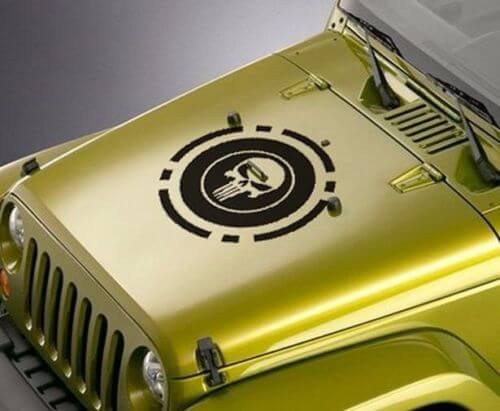 Punisher Circle Military Hood Vinyl Aufkleber Aufkleber 25 x 25 Aufkleber alle Farben