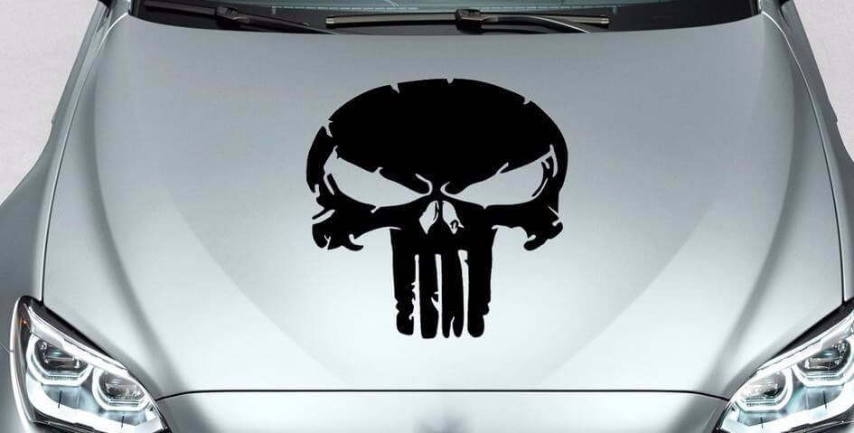 PUNISHER Schädel alle Motorhaube Seite Vinyl Aufkleber Aufkleber für Auto Track Wrangler fj usw.
