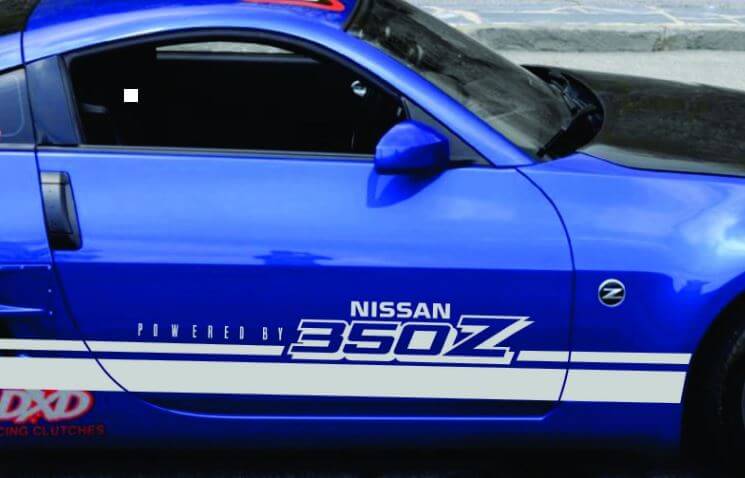 Angetrieben von 350Z Schweller-Streifen Vinylaufkleber für Nissan 350Z