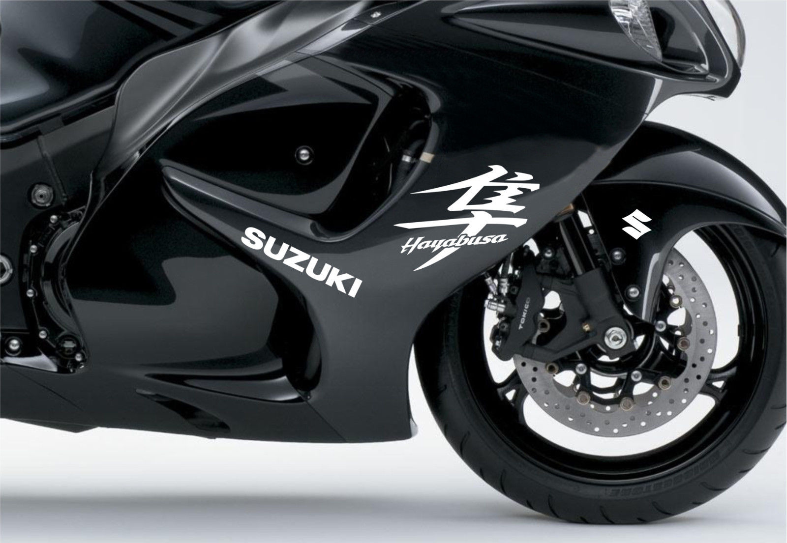 Weißer Suzuki Hayabusa Moto -Aufkleber für Verkleidungsstätten Motorrad