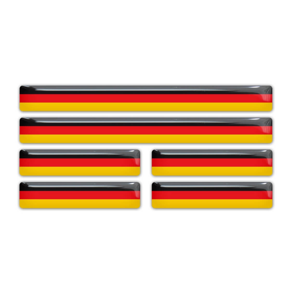 Deutschland Flagge 3D Gewölbte Gel-Aufkleber-Set für BMW Mercedes VW Audi