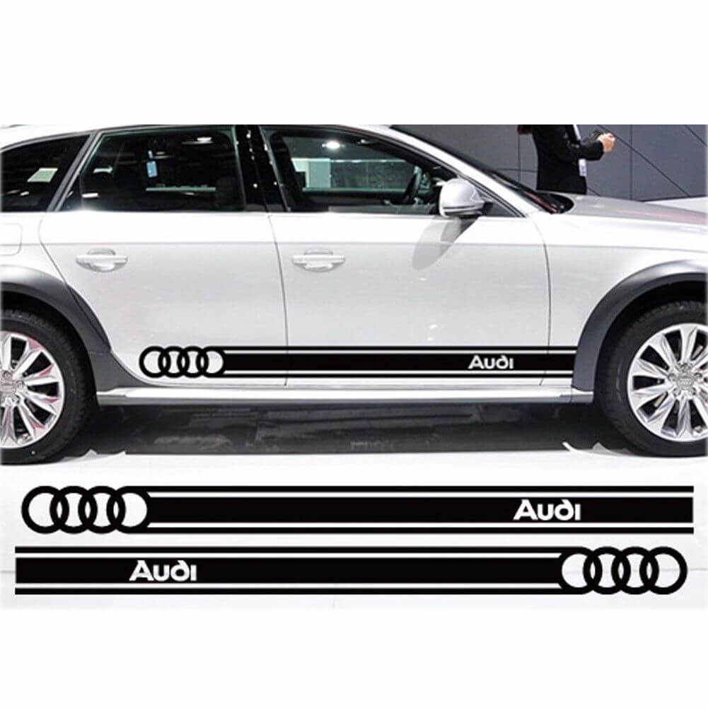 Markiertes Seitenstreifen-Vinylaufkleberset für Audi-Fahrzeuge
