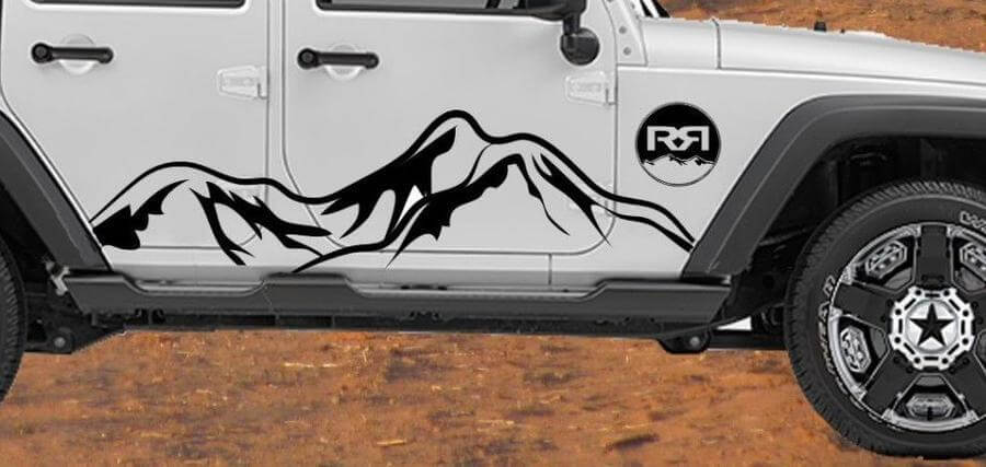 Bergkette Seiten Tür Vinyl Aufkleber Sticker für Jeep Wrangler