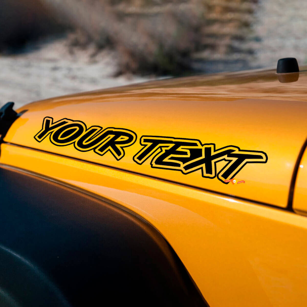 Benutzerdefinierte Umrissbuchstaben Motorhauben-Vinylaufklebersatz für Jeep Wrangler