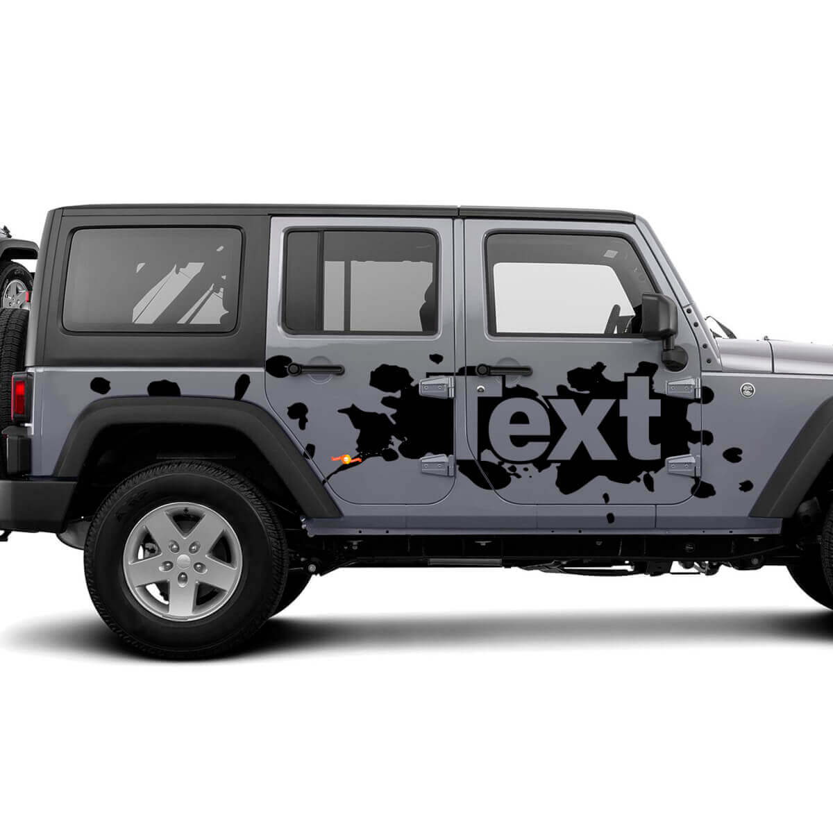 Lackspritzer mit kundenspezifischem Text Seitlicher Vinylaufkleber für Jeep Wrangler