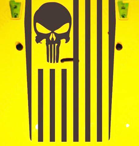 Punisher Skull USA Flag Stil Motorhauben Vinylaufkleber für Jeep Wrangler