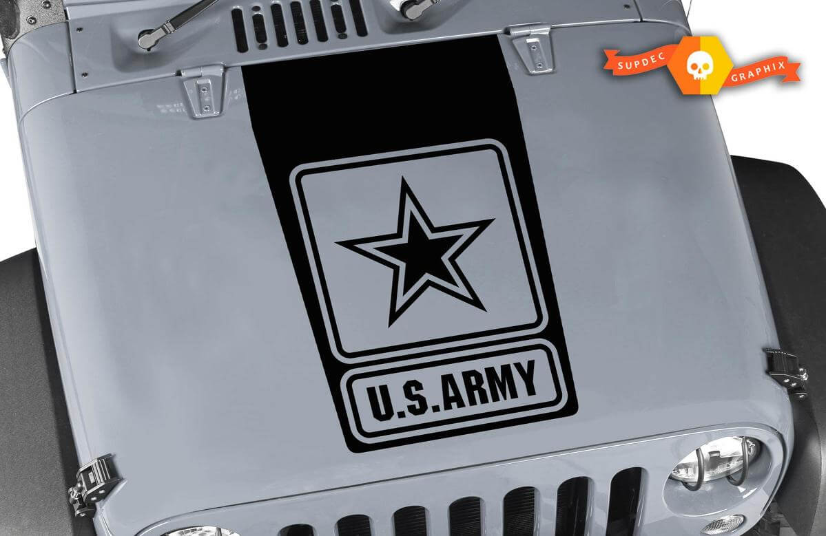 U.S. Army Stern Hauben Vinylaufkleber für Jeep Wrangler JK JKU TJ LJ