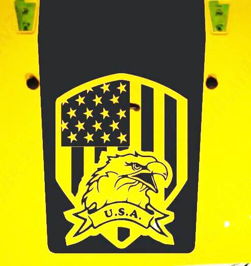 Amerikanische Flagge Adler Blackout Motorhauben-Vinylaufkleber für Jeep Wrangler