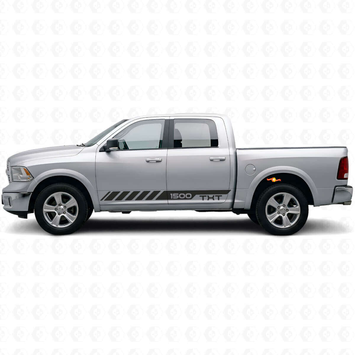 Benutzerdefinierter Stroboskop-Seitenstreifen-Aufkleber aus Vinyl für Dodge Ram Rebel 1500 2009–2016