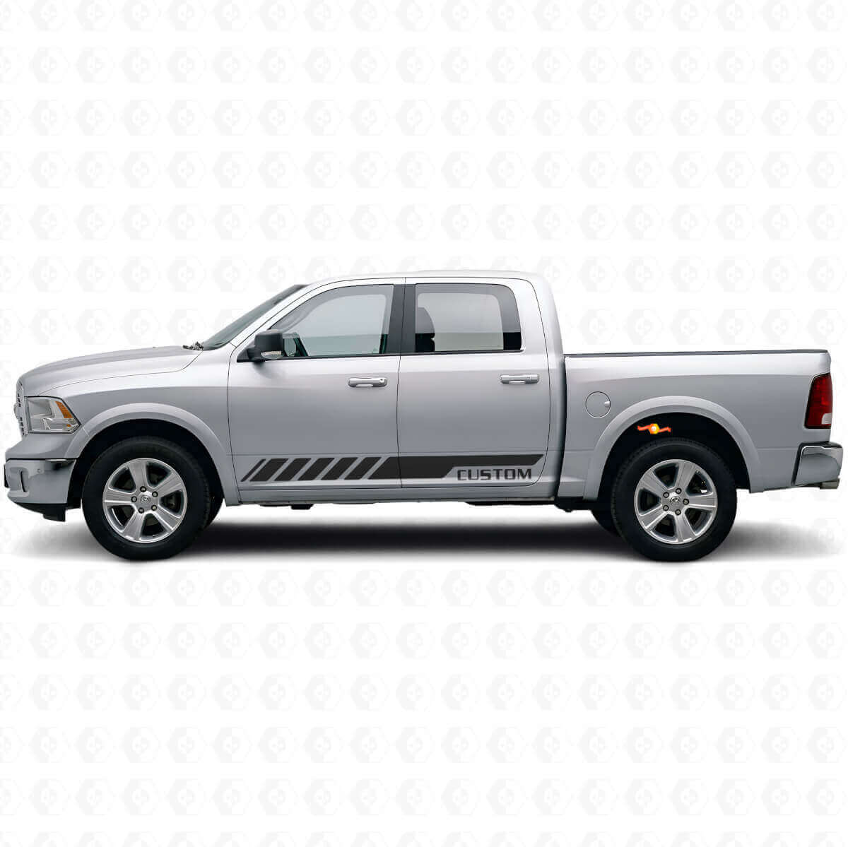 Benutzerdefinierte Renn-Seitenstreifen Vinylaufkleber Kir für Dodge Ram Rebel 2009-2016