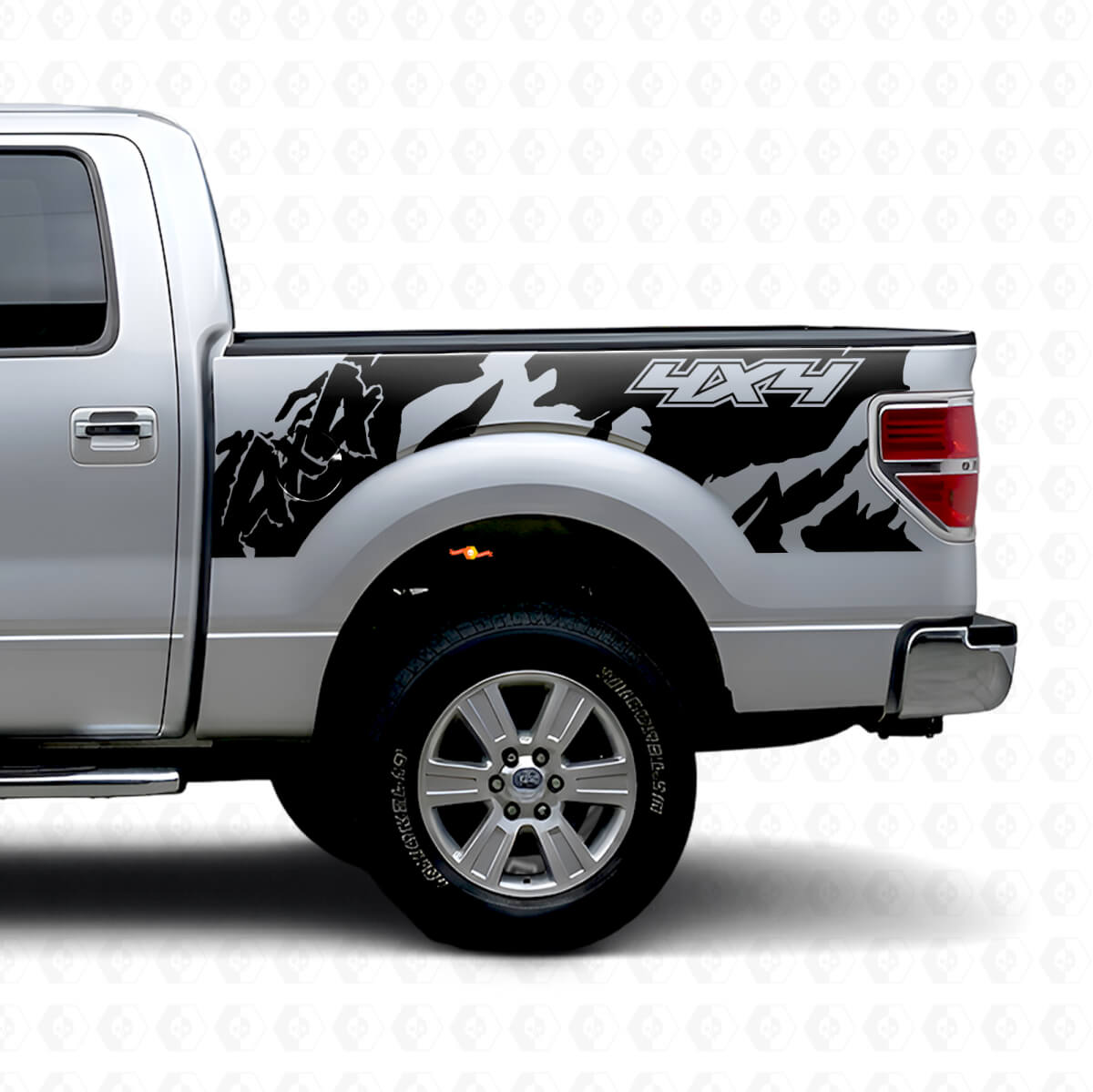 4x4 Offroad-Stil Vinyl-Aufkleber für die hintere Seite von Musclecar Truck 2010-2020