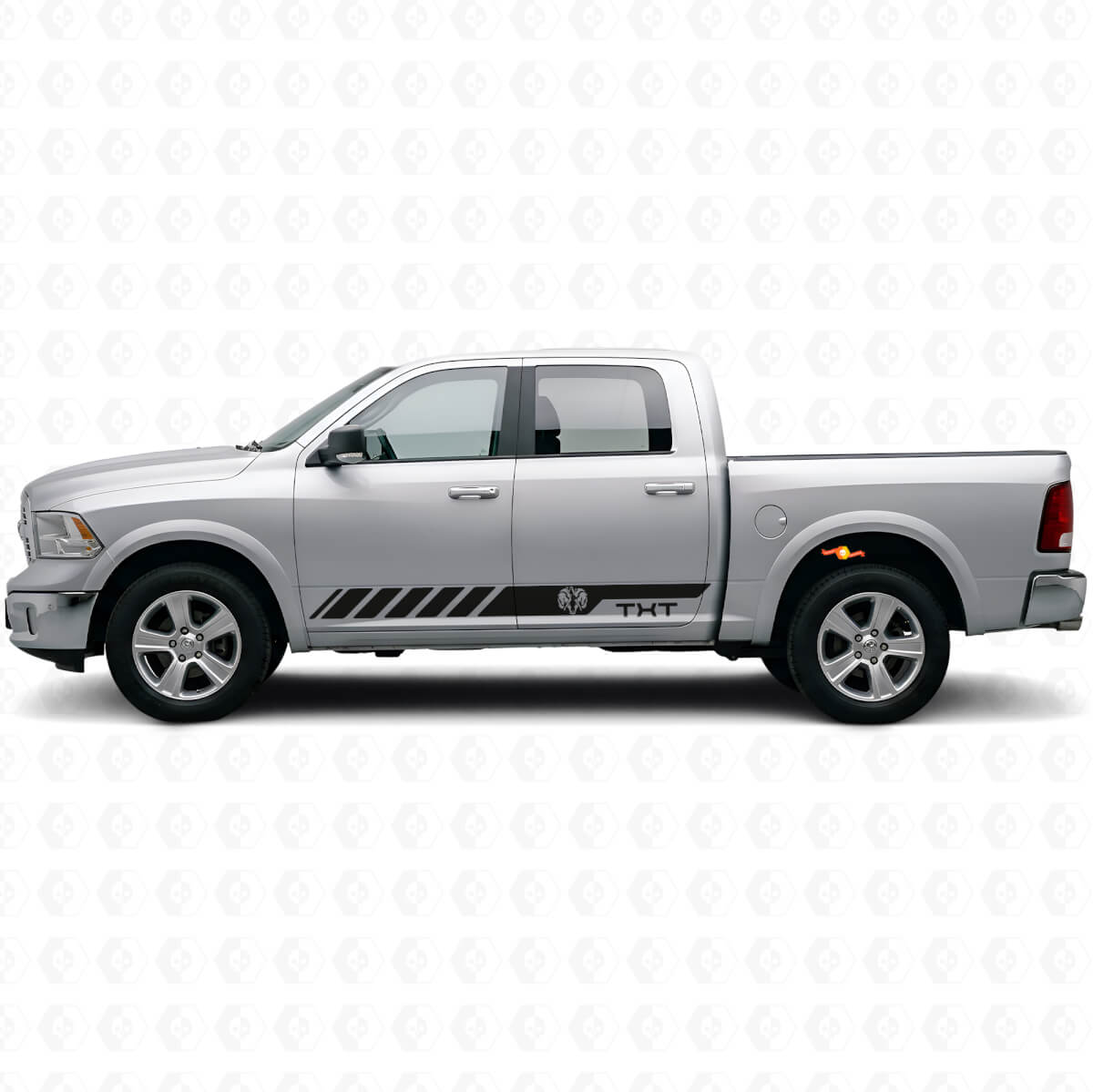 Individuelle Hemi-Stil Seitenstreifen Vinyl-Aufkleber für Dodge Ram Rebel 1500 2009–2016