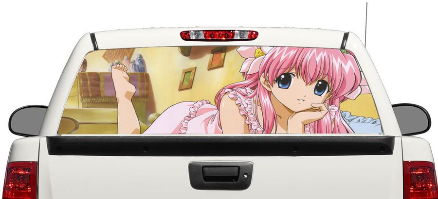 Anime Girl Cartoon Heckfenster Aufkleber Aufkleber Pick-up-SUV SUV Auto 3