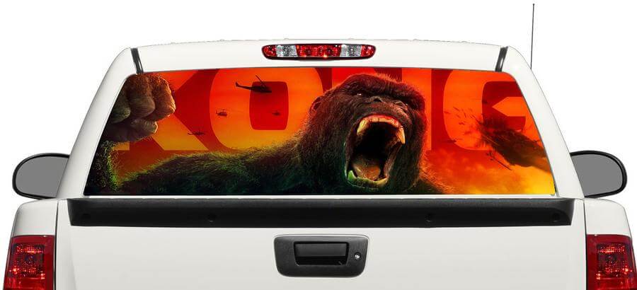 King-Kong-inspirierter Riesengorilla-Aufkleber für die Heckscheibe von Pickup Truck und SUV
