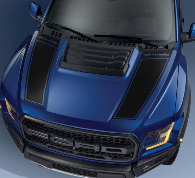 Doppelter Umriss Motorhaubenstreifen Vinyl-Aufkleber-Set für Musclecar Truck Power Truck 2017