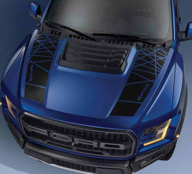 Zweifarbige Motorhauben-Streifen Grafik Vinyl-Aufkleber-Set für Musclecar Truck