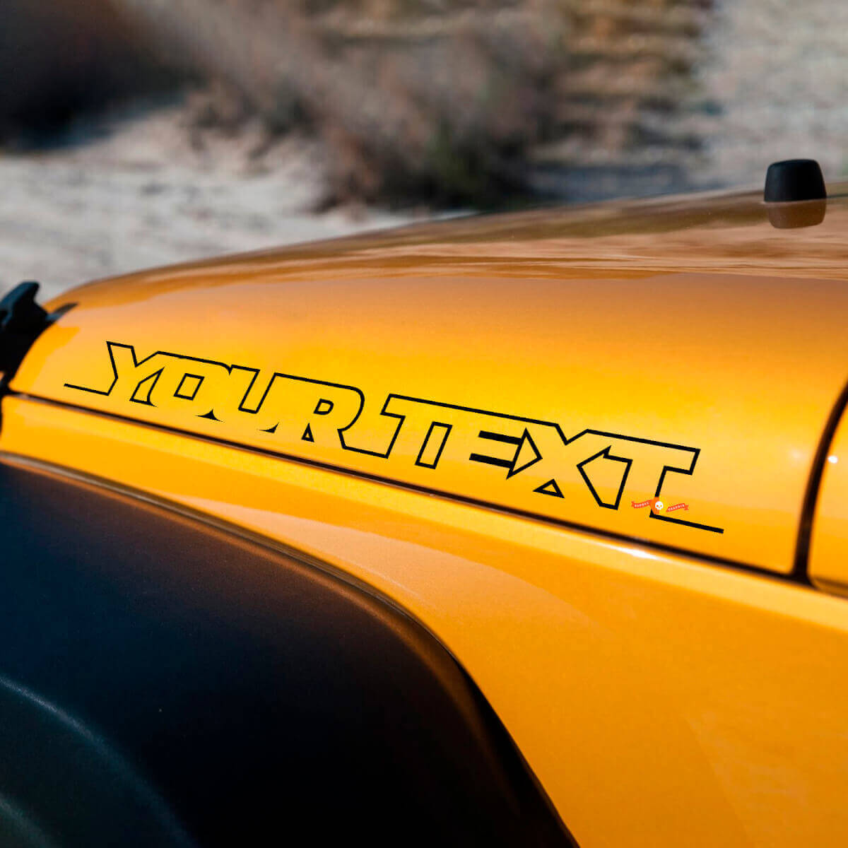 Aufschrift Motorhaube Seiten Vinyl-Aufkleber Set für Jeep Wrangler Rubicon Sahara