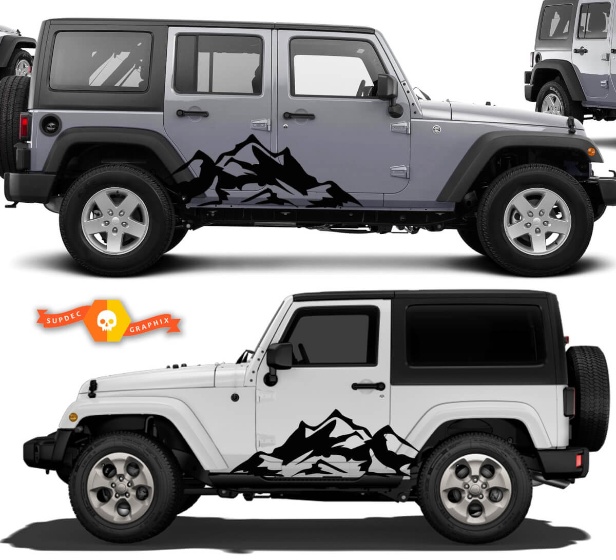 2ST MOUNTAIN Fender Side Decal Sets Graphic JEEP WRANGLER RUBICON SAHARA n1