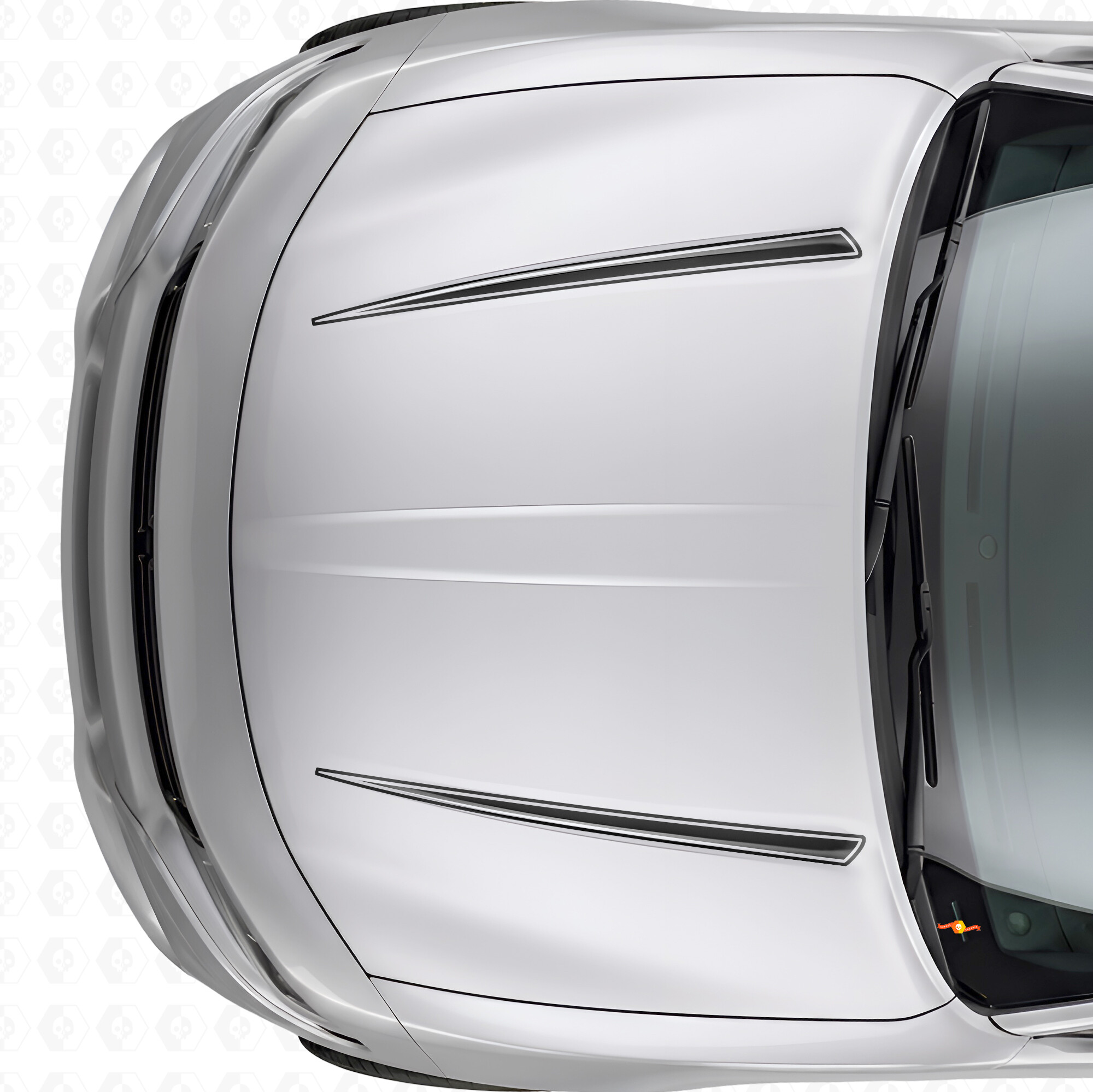 Doppelte Tnin Umrissstreifen Motorhauben-Vinylaufkleber für Dodge Charger 2015-2026