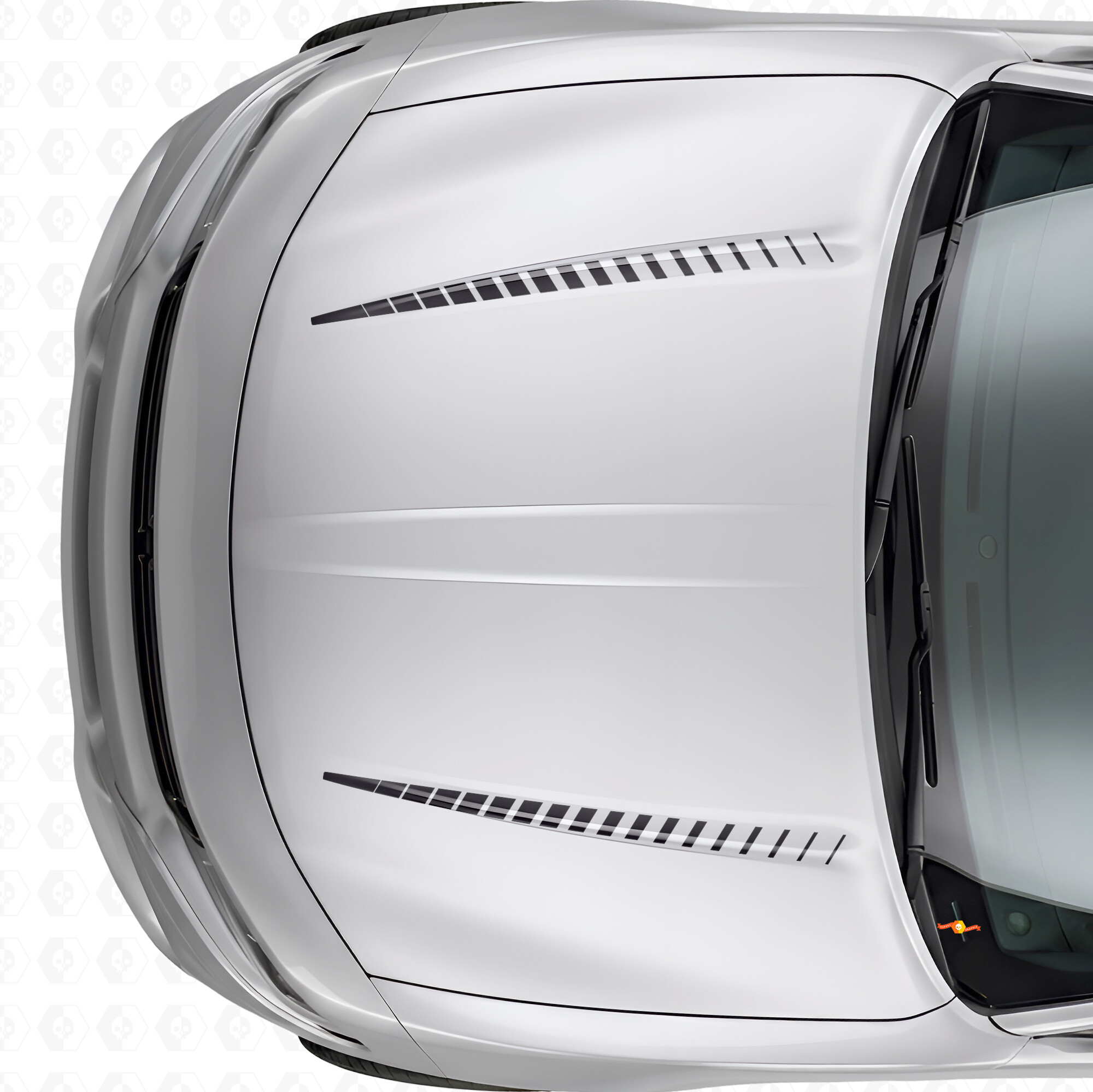 Duale Tnin Strobe-Streifen Motorhauben Vinyl-Aufkleber Sticker für Dodge Charger 2015-2026