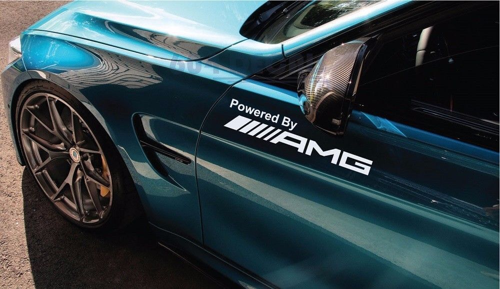 Powered by AMG Style Seitenkotflügel Vinyl-Aufkleberset für Mercedes-Benz