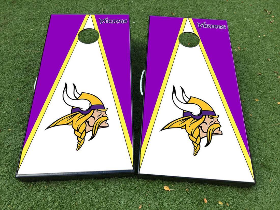 Vikings Style Cornhole Board Vinyl Wrap Aufkleber Set