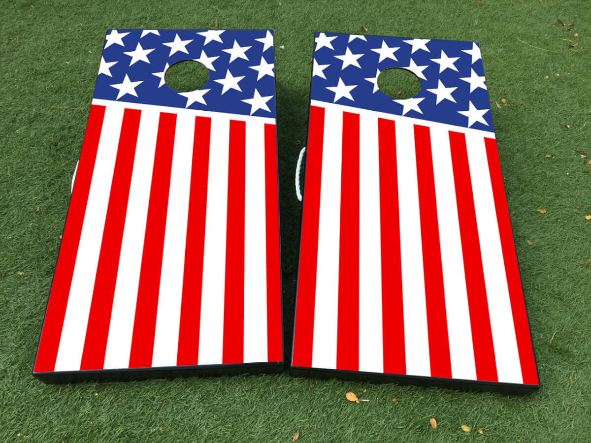 Amerikanische Flagge Cornhole-Brett Vinylfolie Aufkleberset