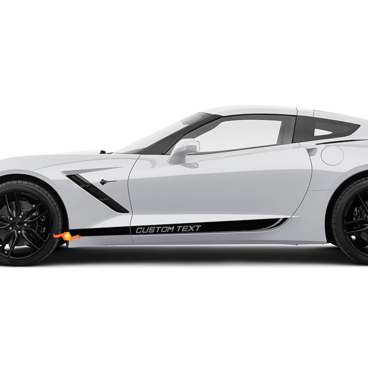 Benutzerdefinierte Textzeitentüren Streifenstreifen für Chevrolet Corvette -Aufkleber
