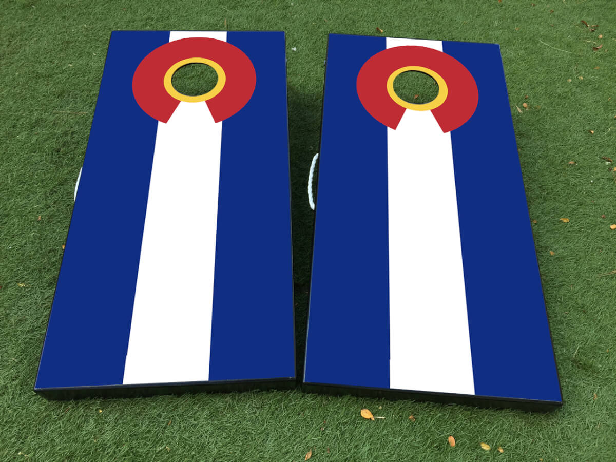 Colorado Flag Cornhole-Brett Vinyl Wrap Aufkleber-Set