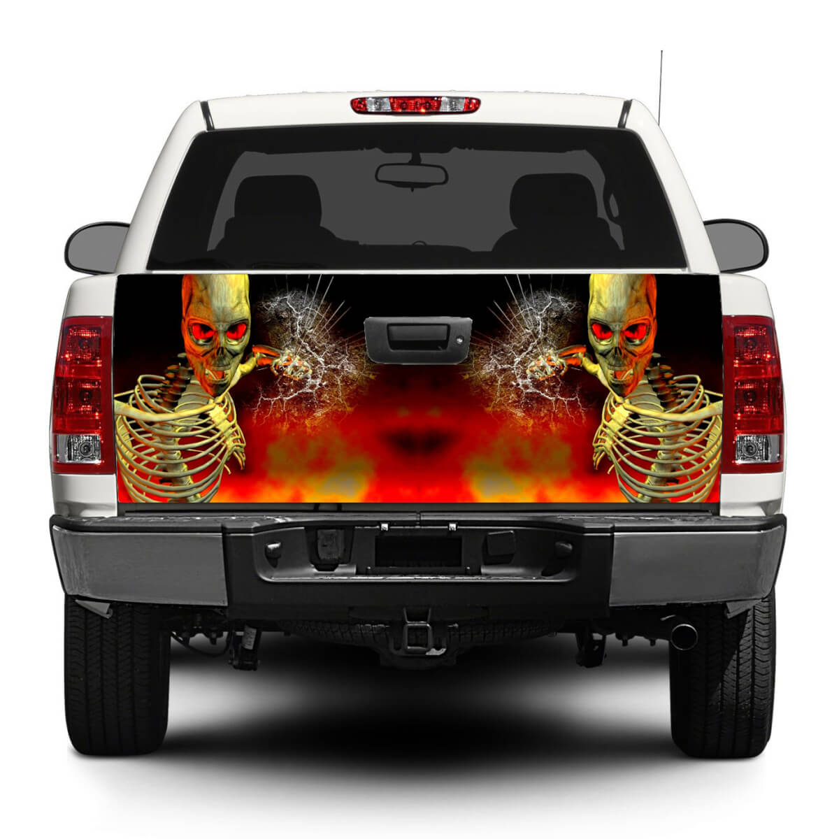 Zombie Schädel Skelett Glasscherben Heckklappe Aufkleber Aufkleber Wrap Pick-up Truck SUV Auto