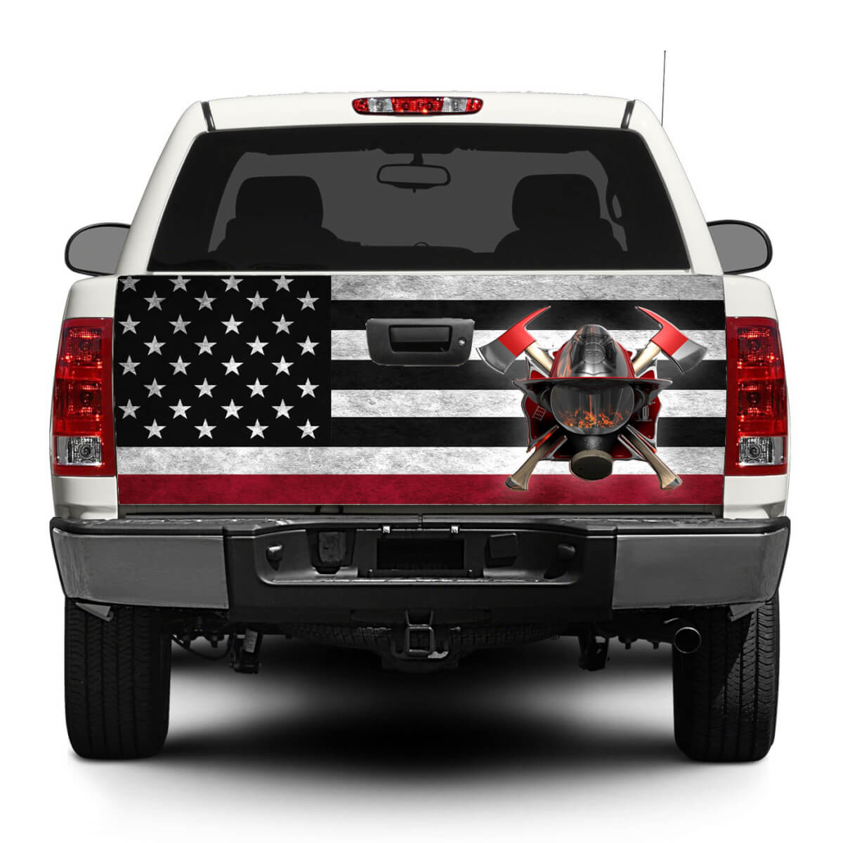 Amerikanische Flagge Feuerwehrmann Heckklappe Aufkleber Wrap Pick-up Truck SUV Auto
