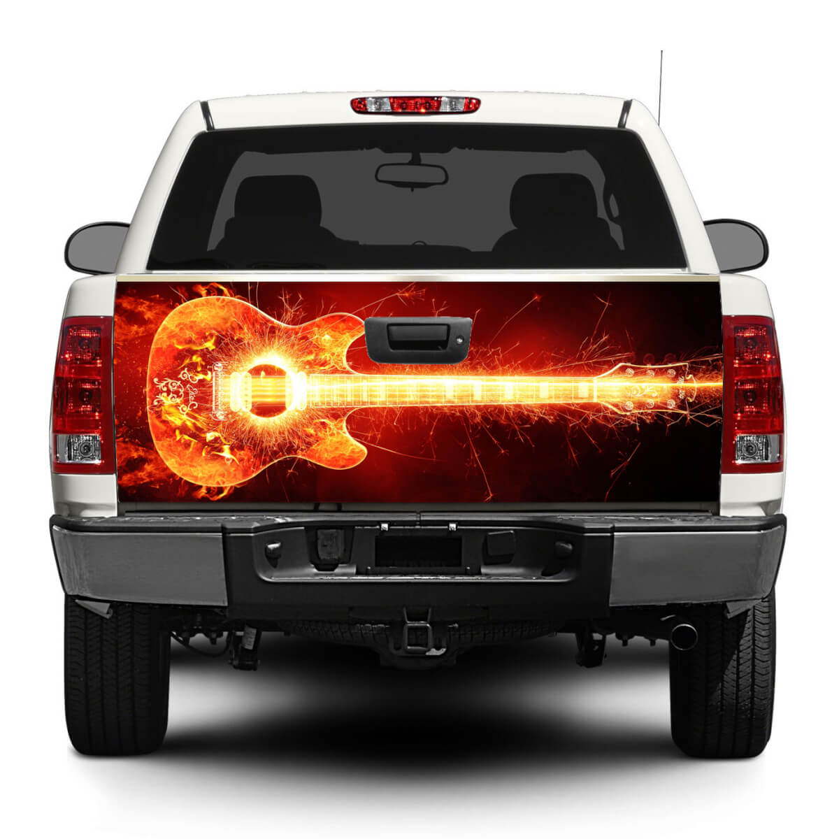 Gitarre Burning Rock Musik Heckklappe Aufkleber Aufkleber Wrap Pickup Truck SUV Auto