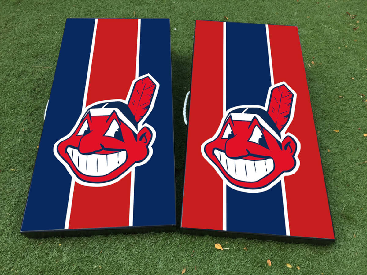 Cleveland Indians Baseball Cornhole Brettspiel-Aufkleber aus Vinyl mit Laminierung
