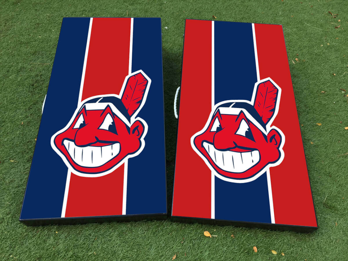 Cleveland Indians Baseball Cornhole Board Vinyl Wrap Aufkleber Set