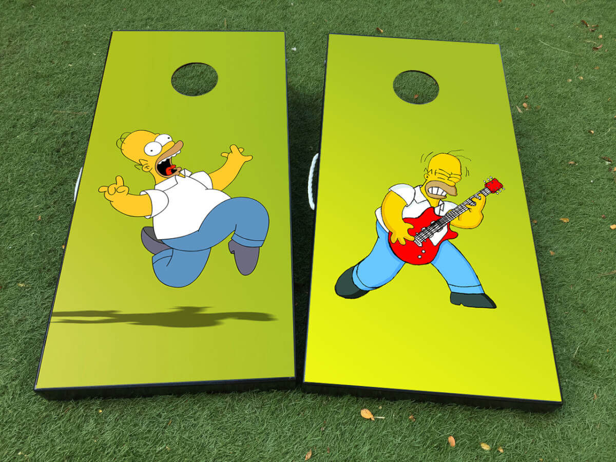 Homer Simpson Schwindelig und Rock Style Cornhole-Brett Vinylfolien-Aufkleber