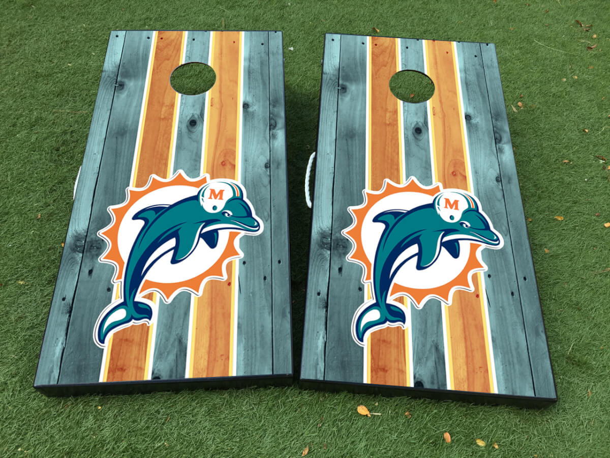 Miami Football Team Cornhole Brett Vinyl Wrap Aufkleber Set
