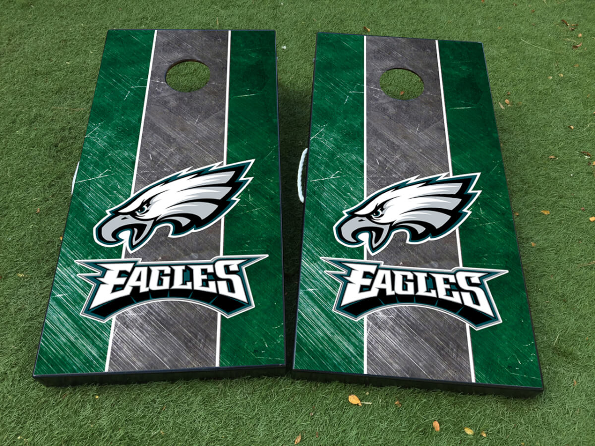 Philadelphia Eagles Football Cornhole Brettspiel Streifen Aufkleber Decal VYNILFOLIEN mit LAMINIERT